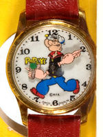 "IT'S POPEYE TIME AT SHEFFIELD" BOXED WRIST WATCH.