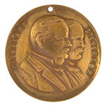 "CLEVELAND AND STEVENSON" 1892 COPPER MEDAL WITH EXCEPTIONALLY HIGH RIM EDGE.