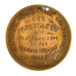 "CLEVELAND AND STEVENSON" 1892 COPPER MEDAL WITH EXCEPTIONALLY HIGH RIM EDGE.