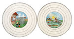 MICKEY MOUSE & FRIENDS CIRCUS-THEMED FRENCH CHINA DESSERT PLATE LOT.