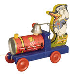 "DONALD DUCK CHOO-CHOO" FISHER-PRICE PULL TOY IN SUPERB CONDITION.