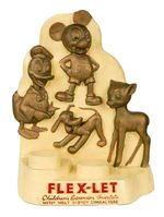 DISNEY CHARACTERS PLASTER STORE DISPLAY FOR "FLEX-LET CHILDREN'S EXPANSION BRACELETS."