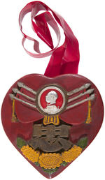 CHAIRMAN MAO CARVED WOODEN LOYALTY BADGE.