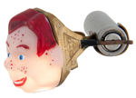 HOWDY DOODY WORKING CONDITION FACE FLASHLIGHT RING FROM PALMOLIVE.