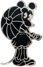 MINNIE MOUSE WITH PARASOL WONDERFUL AND RARE 1930s PIN.