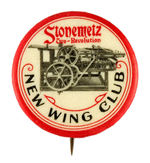 "STONEMETZ TWO-REVOLUTION" RARE GASOLINE ENGINE AD BUTTON.