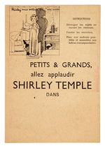 FRENCH MOVIE THEATER HAND-OUT CARD FEATURING MICKEY MOUSE/SHIRLEY TEMPLE.