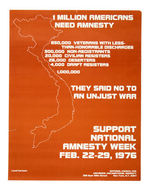 "RING AROUND CONGRESS" 1972 POSTER AND 1976 "SUPPORT AMNESTY WEEK."