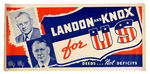 "LANDON AND KNOX FOR U.S./DEEDS...NOT DEFICITS" GRAPHIC RWB JUGATE POSTER.
