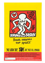 K. HARING 1988 NUCLEAR WEAPONS DISARMAMENT MARCH POSTER.