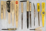 13 CELLULOID OR CELLULOID HANDLED LETTER OPENERS AND/OR POCKET KNIVES.