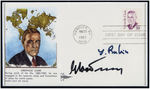 "MIKHAIL GORBACHEV" AND "YITZHAK RABIN" AUTOGRAPHED FIRST DAY COVER FOR GRENVILLE CLARK 1985 STAMP.