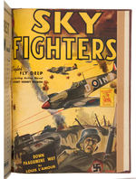 "AMERICAN EAGLE/SKY FIGHTERS" HARDCOVER BOUND PULP VOLUME PAIR.