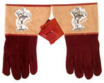 "ROY ROGERS AND TRIGGER" WESTERN MAROON COTTON GLOVES.