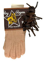 "ROY ROGERS AND TRIGGER" GLOVES WITH SEARS TAG.