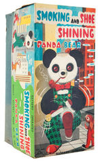 "SMOKING AND SHOE SHINING PANDA BEAR" BOXED BATTERY TOY.