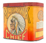 “MOHAWK CHIEF” CIGAR TIN WITH NATIVE AMERICAN GRAPHICS.