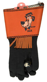 HUCKLEBERRY HOUND/YOGI BEAR CHILDRENS GLOVES WITH CHARACTER RINGS.