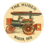 "THE HUBER MARION, OHIO" STEAM TRACTOR BUTTON.