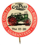 "RUMELY OILPULL TRACTOR/THE 12-20" RARE BUTTON.