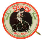 "RIDE A FAIRY BIKE" WITH YOUNG BOY ON TRICYCLE GRAPHIC BUTTON.