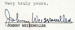 “JOHNNY WEISSMULLER” SIGNED CONTRACT FOR NOSTALGIA MERCHANT AUTOGRAPHED TARZAN PRINTS.