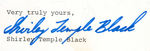 “SHIRLEY TEMPLE BLACK” SIGNED CONTRACT FOR NOSTALGIA MERCHANT AUTOGRAPHED PRINTS.