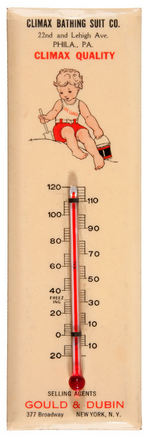 "CLIMAX BATHING SUIT CO." VINTAGE THERMOMETER.