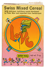 PETER MAX “LOVE SWISS MIXED CEREAL” BOX.