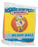 PETER MAX “THE JR. LOVE-IN LOVE SEAT”/BEACH BALL INFLATABLE PAIR.