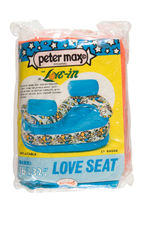 PETER MAX “THE JR. LOVE-IN LOVE SEAT”/BEACH BALL INFLATABLE PAIR.