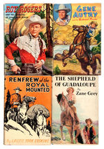 “ROY ROGERS/GENE AUTRY/RENFREW” & OTHERS LOT OF 16 WESTERN SERIES BOOKS WITH DUST JACKETS.