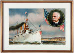 SPANISH AMERICAN WAR "ADMIRAL GEORGE DEWEY" PORTRAITS SIX PIECE FRAMED LOT.