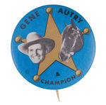 "GENE AUTRY & CHAMPION" STAR BUTTON.