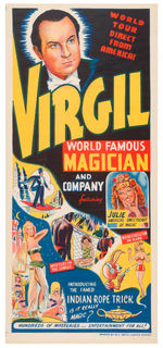 "VIRGIL WORLD FAMOUS MAGICIAN/LEE GRABEL" ILLUSIONISTS POSTER PAIR.