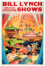 "BILL LYNCH SHOWS" STOCK CARNIVAL/FAIR POSTER PAIR.