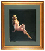 FRAMED NUDE PIN-UP PRINT BY MABEL ROLLINS HARRIS.