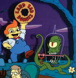 "THE SIMPSONS - TREEHOUSE OF HORROR" MATT GROENING SIGNED LIMITED EDITION ANIMATION CEL DISPLAY.