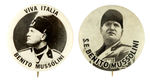 PAIR OF BENITO MUSSOLINI BUTTONS LIKELY BOTH PRE-WWII.