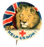 GORGEOUS CANADIAN BUTTON ISSUED PROMOTING RELIEF TO GREAT BRITAIN.