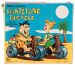 "FLINTSTONE TRICYCLE" MARX TOY WIND-UP PAIR WITH BOX.