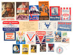 WWII POSTER STAMPS/STICKERS/PAPER EPHEMERA LOT.