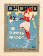 "CHICAGO THE SUMMER RESORT" POSTER STAMP SET OF 12.