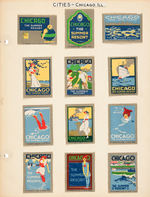 "CHICAGO THE SUMMER RESORT" POSTER STAMP SET OF 12.