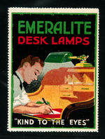 "EMERALITE LAMPS" POSTER STAMP SET OF SIX.