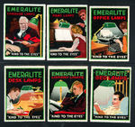 "EMERALITE LAMPS" POSTER STAMP SET OF SIX.