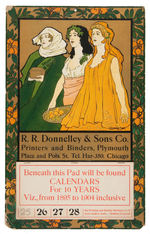 1895 DONNELLEY PRINTERS ART NOUVEAU TEN YEAR CALENDAR.