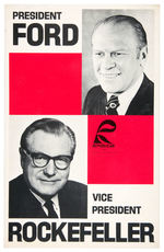 RARE 1976 WINDOW CARD FOR PRESIDENT FORD/VICE PRESIDENT ROCKEFELLER.