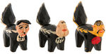 WWII HITLER/TOJO/MUSSOLINI AS SKUNKS FOLK ART TRIO.