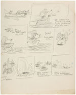 MICKEY MOUSE "FISHIN' AROUND" ORIGINAL UNUSED GAG CONCEPT ART.